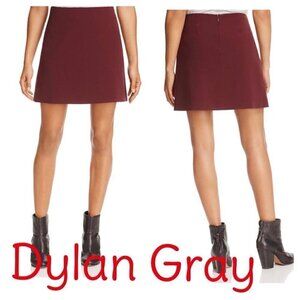 Dylan Gray A-Line Crepe Mini Skirt | Burgundy | Size 12 | NWT $148